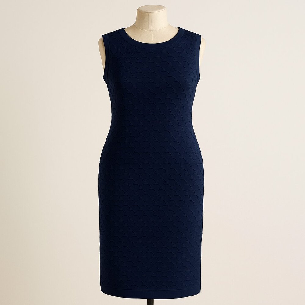 Dressbarn Navy Blue Sleeveless Sweater Dress Size L – Textured Knit Midi